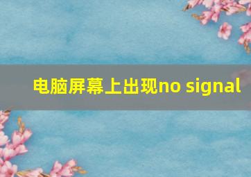 电脑屏幕上出现no signal